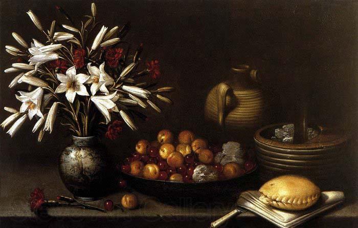 Francisco Barrera Still-Life with Flowers and Fruit France oil painting art